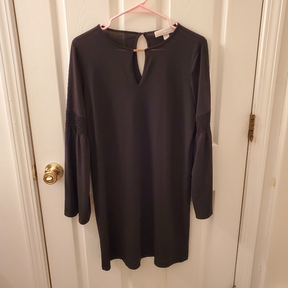 Michael Kors black dress. Small. Bell sleeves. Like new.‎ Stretchy. - Picture 1 of 6